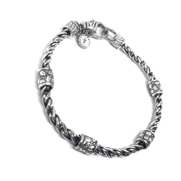 JOHN HARDY * “JAI” 925 Sterling Croco Sukhothai Rope Chain Station Bracelet - Picture 4 of 8
